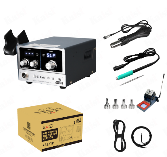 Kaisi 8521P 2-in-1 Constant Temperature Digital Display Hot Air Gun Soldering Iron Rework Station