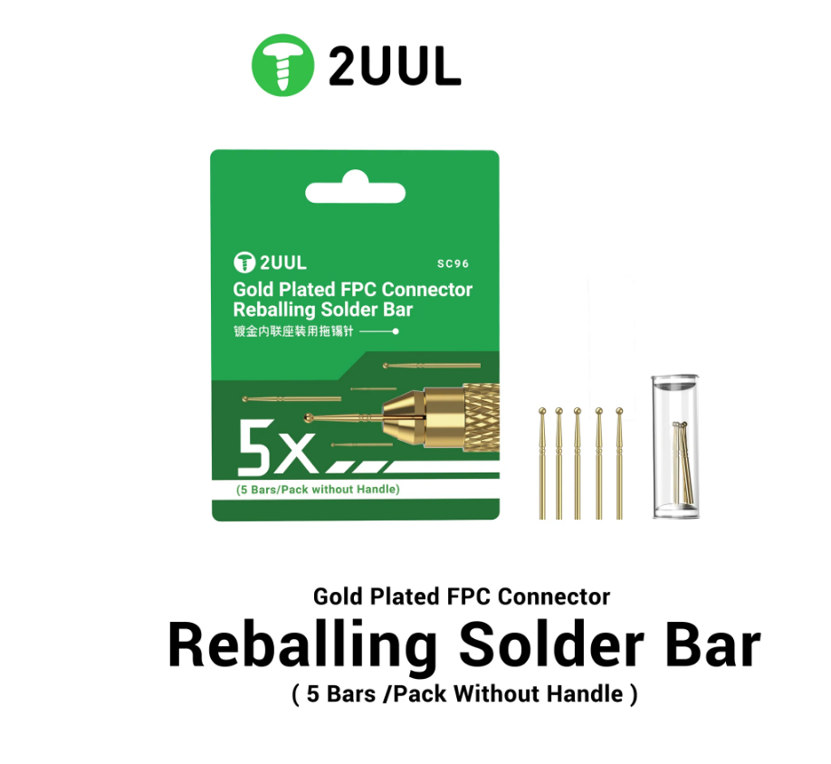 2UUL SC96 Gold Plated FPC Connector Reballing Solder Bar (5 Bars/Pack without Handle)
