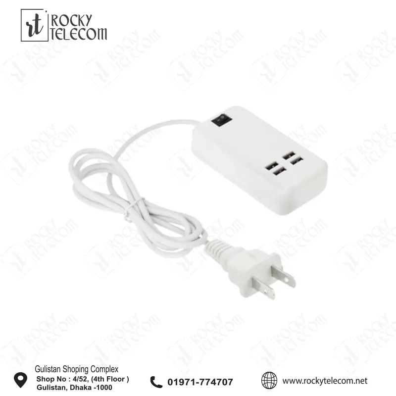 15W 4 Ports USB Desktop Charger 1.5M Line