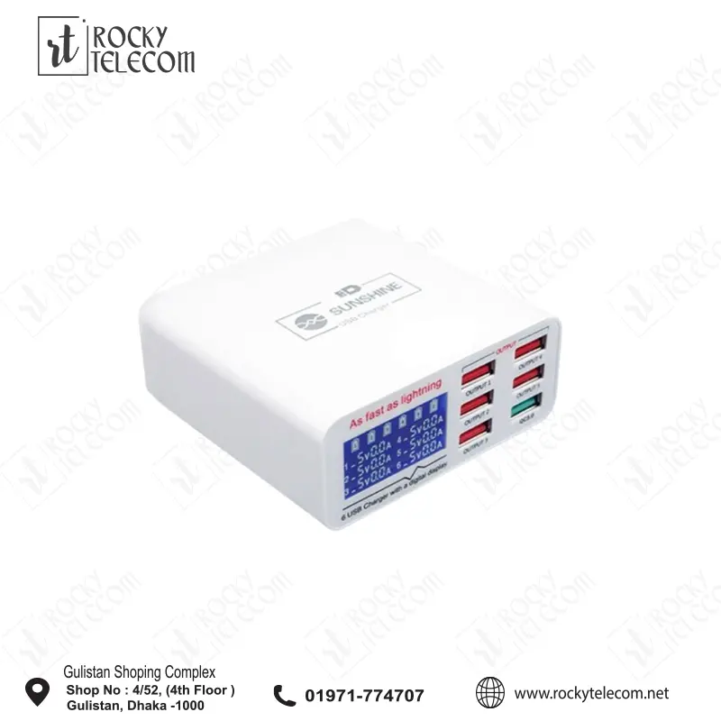 Sunshine SS-304Q 6 Port USB Smart Lightning Charger