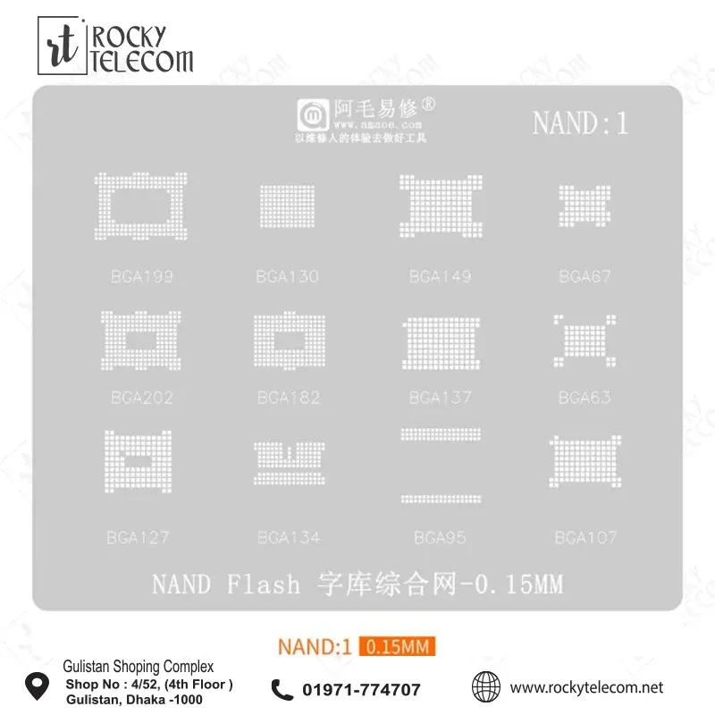 NAND1 BGA Reballing Stencil