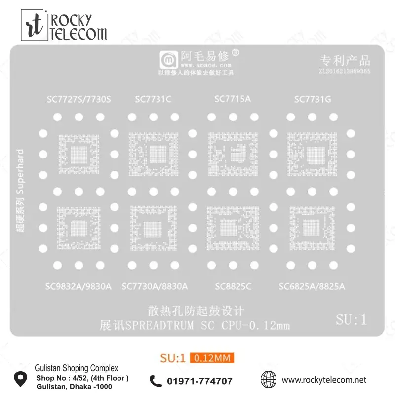 SU1 SPREADTRUM SC CPU BGA Stencil