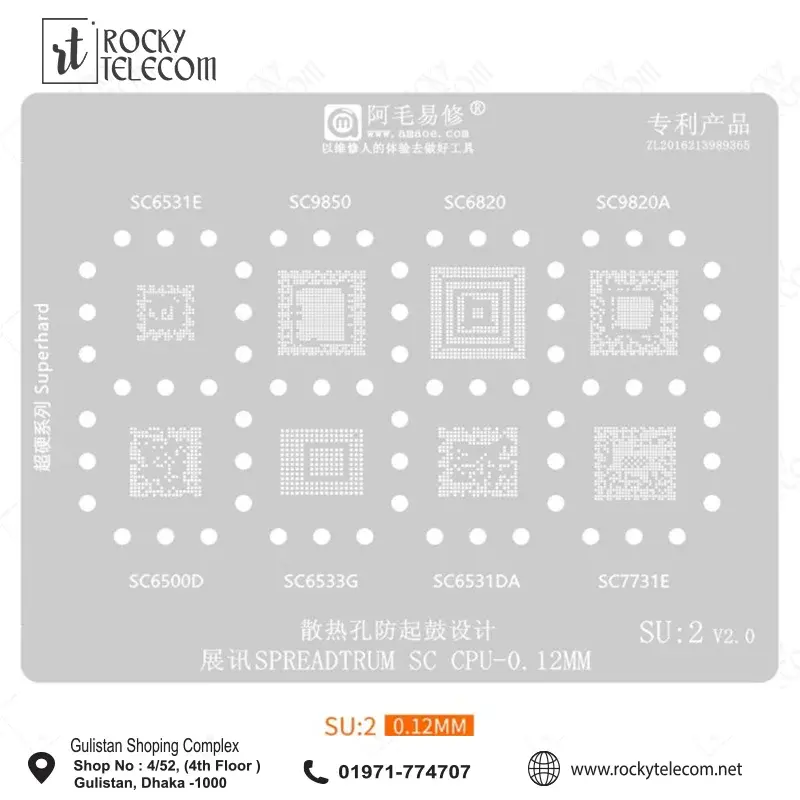 SU2 SPREADTRUM SC CPU BGA Stencil