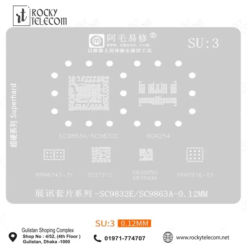SU3 SPREADTRUM SC CPU BGA Stencil