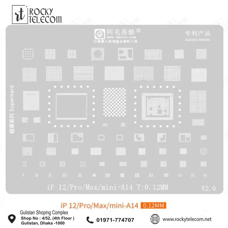 Iphone 12 Pro Max Mini A14 CPU Power Nand IC Chip Stencil