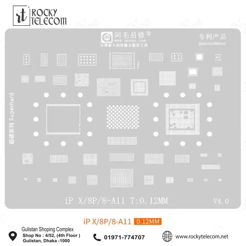 iPhone X 8 8P A11 RAM Nand Flash IC Stencil