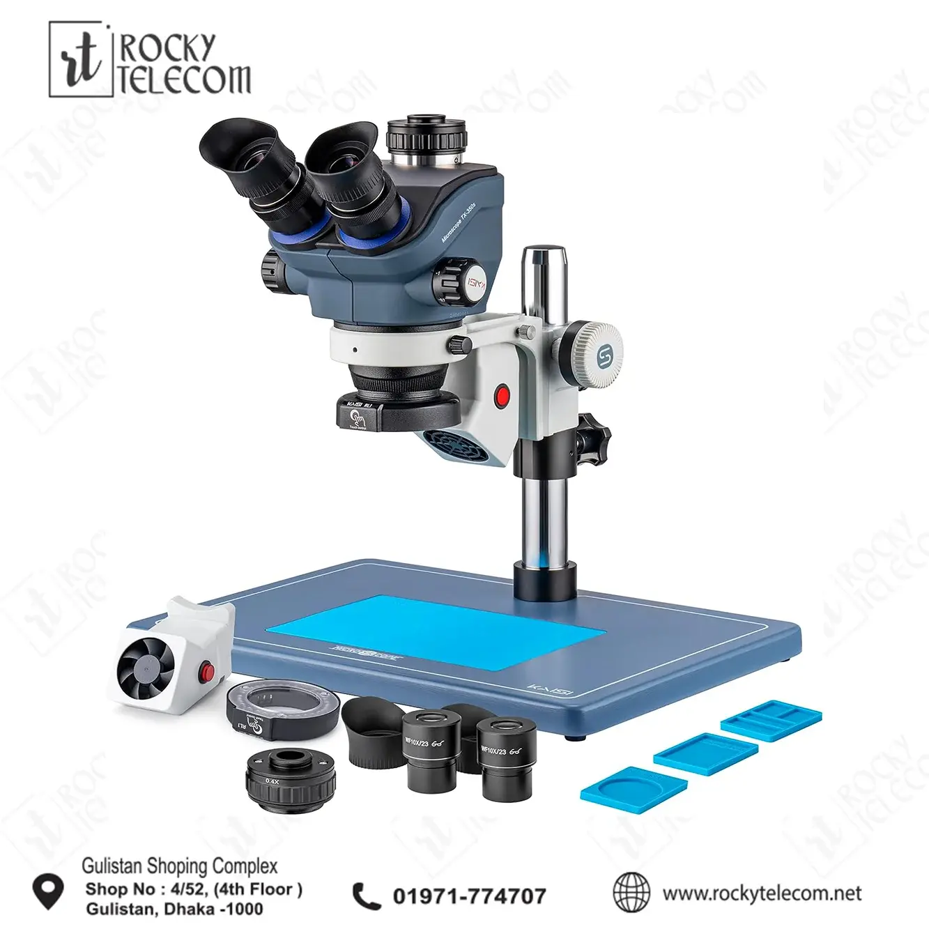 TX-350s Trinocular Stereo Microscope Set 50X Zoom Simul Focal Trinocular Microscope